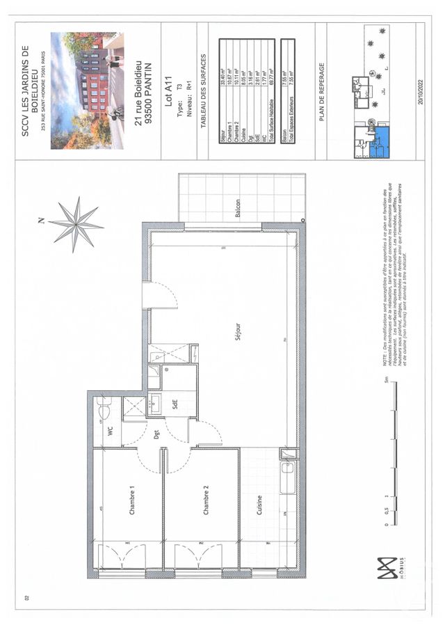 Appartement F3 à vendre - 3 pièces - 69.9 m2 - PANTIN - 93 - ILE-DE-FRANCE - Century 21 Ricard Immobilier