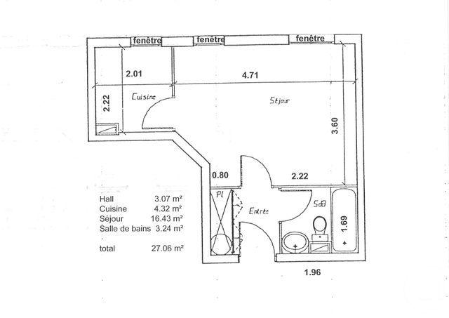 Appartement F1 à vendre - 1 pièce - 27.06 m2 - PANTIN - 93 - ILE-DE-FRANCE - Century 21 Ricard Immobilier