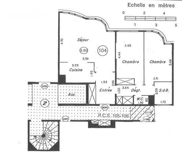 Appartement F3 à vendre - 3 pièces - 70.45 m2 - PANTIN - 93 - ILE-DE-FRANCE - Century 21 Ricard Immobilier