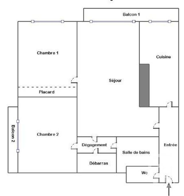 Appartement F3 à vendre - 3 pièces - 55.0 m2 - PANTIN - 93 - ILE-DE-FRANCE - Century 21 Ricard Immobilier